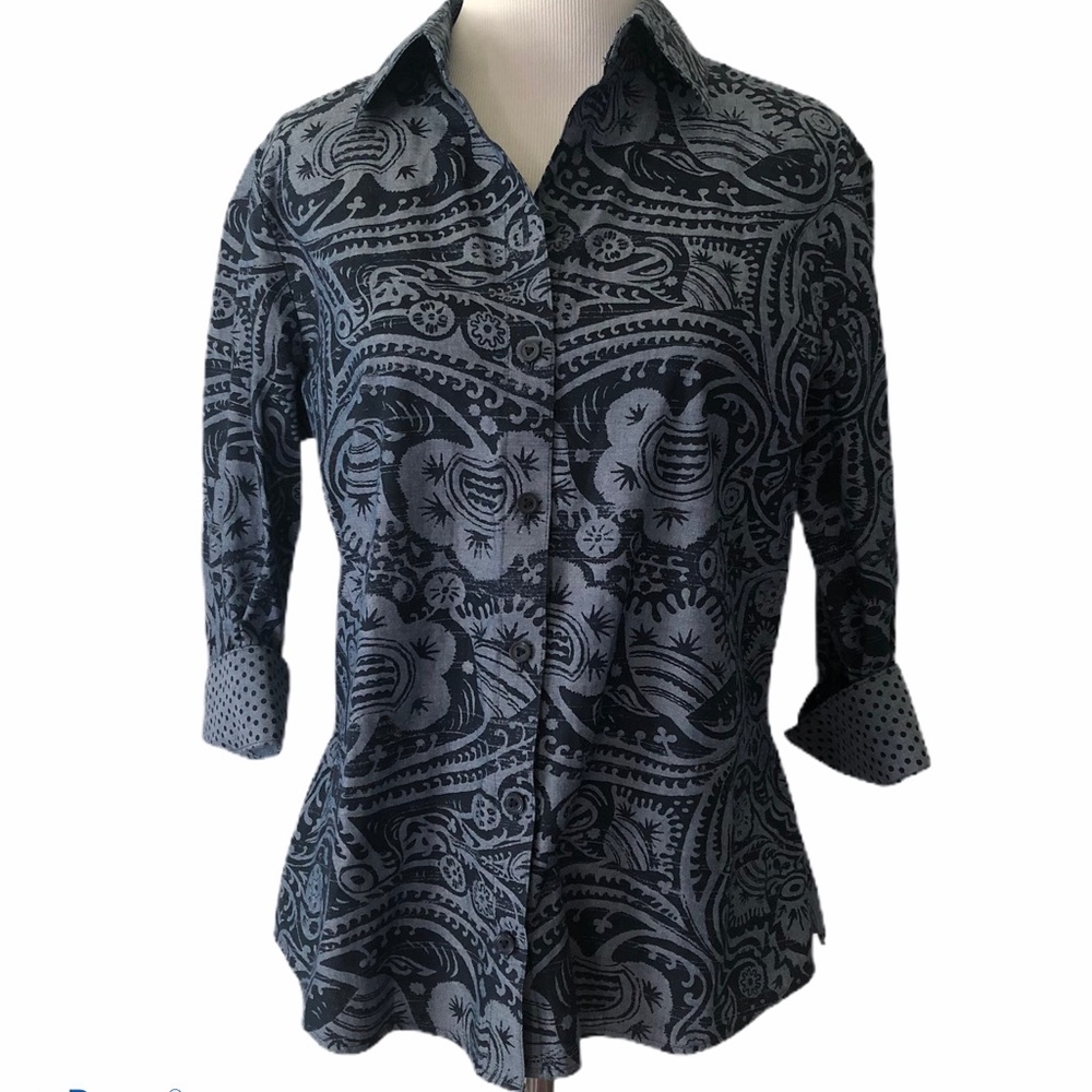 Westbound 3/4 Sleeve Patterned Button Up
